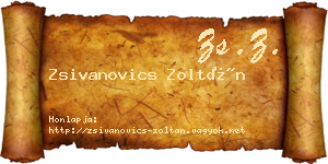 Zsivanovics Zoltán névjegykártya